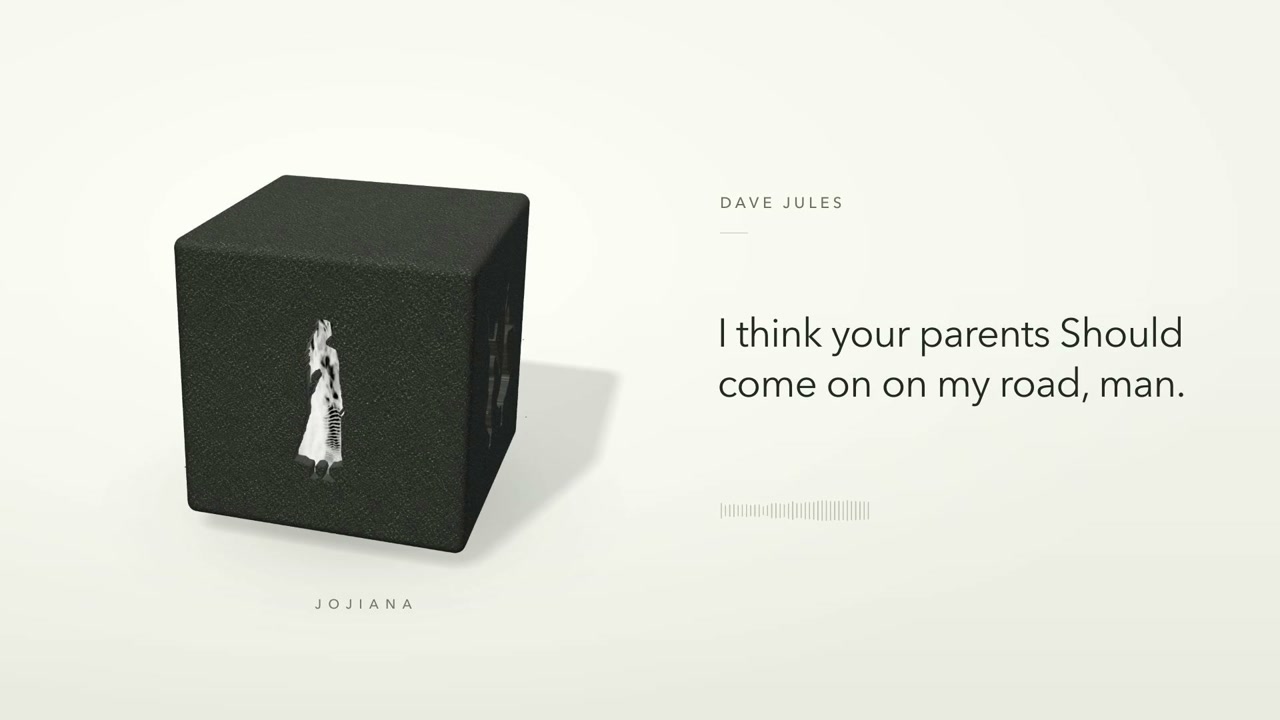 Black sculpted cube from the Jojiana lyric video